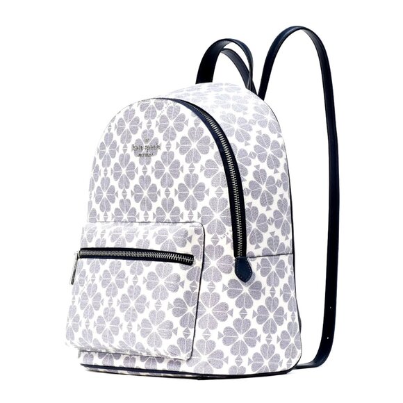 New Kate Spade Spade Flower Medium Backpack Signature Logo Navy Multi - Picture 3 of 5